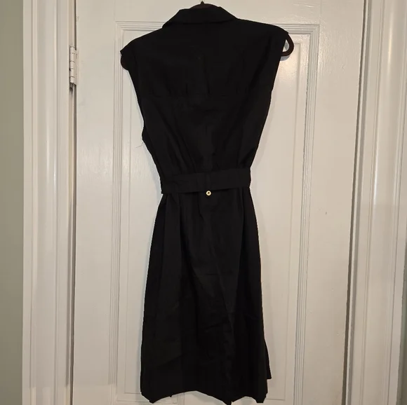 Halston Heritage Black Dress with Gold Accent - Picture 2 of 4
